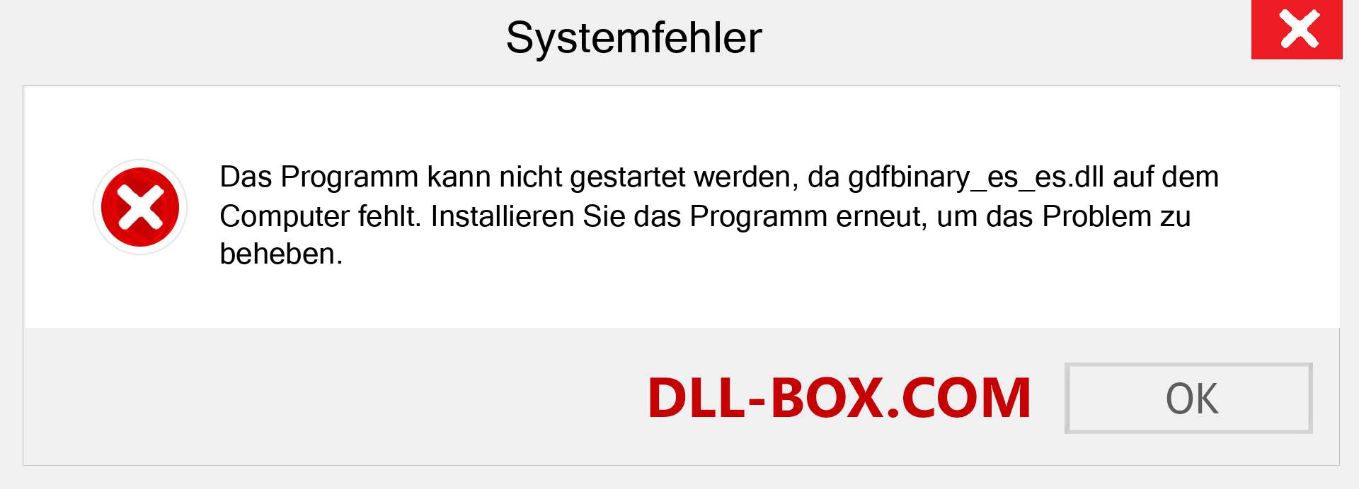 gdfbinary_es_es.dll-Datei fehlt?. Download für Windows 7, 8, 10 - Fix gdfbinary_es_es dll Missing Error unter Windows, Fotos, Bildern